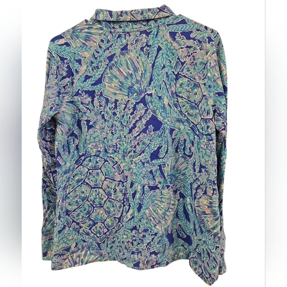 LILLY PULITZER CAPTAIN POPOVER IN " TORTUGA TIME PRINT" UPF 50+. SIZE LARGE. - Picture 2 of 10